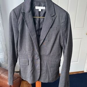 New York & Company Women's Gray Single-Button Blazer